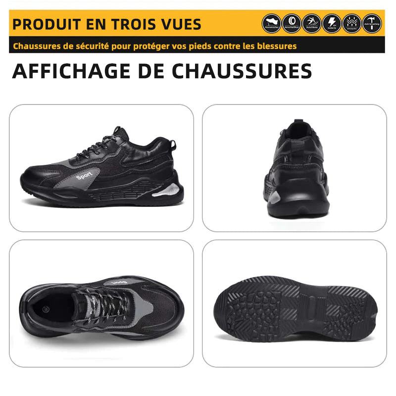 Chaussures de sécurité Fanmalls avec protection des orteils, résistantes à l'abrasion et aux perforations