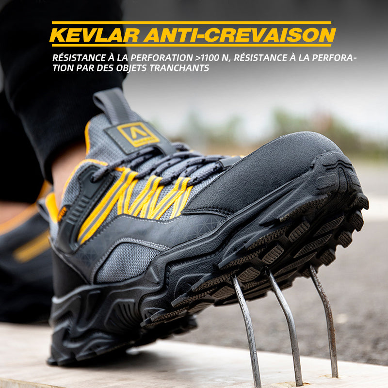 Chaussures de sécurité de travail résistantes aux chocs, respirantes et résistantes à l'abrasion de Fanmalls