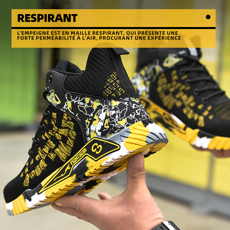Fanmalls Chaussures de sécurité S3 - Anti-écrasement et anti-perforation, protection des chevilles