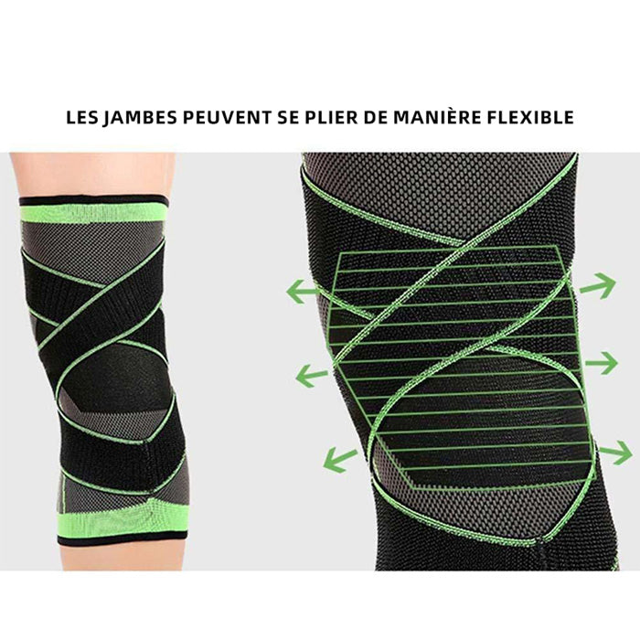 Fanmalls Genouillère Design 3D avec sangle ajustable et respirante