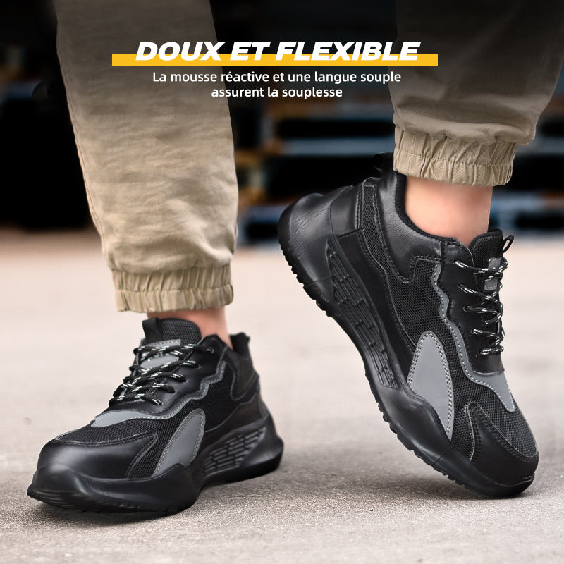 Chaussures de sécurité Fanmalls avec protection des orteils, résistantes à l'abrasion et aux perforations