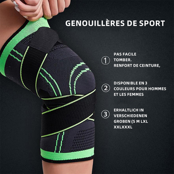 Fanmalls Genouillère Design 3D avec sangle ajustable et respirante