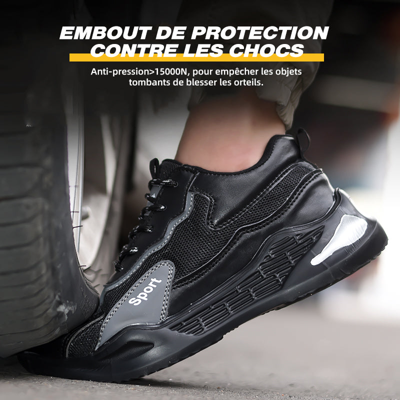 Chaussures de sécurité Fanmalls avec protection des orteils, résistantes à l'abrasion et aux perforations