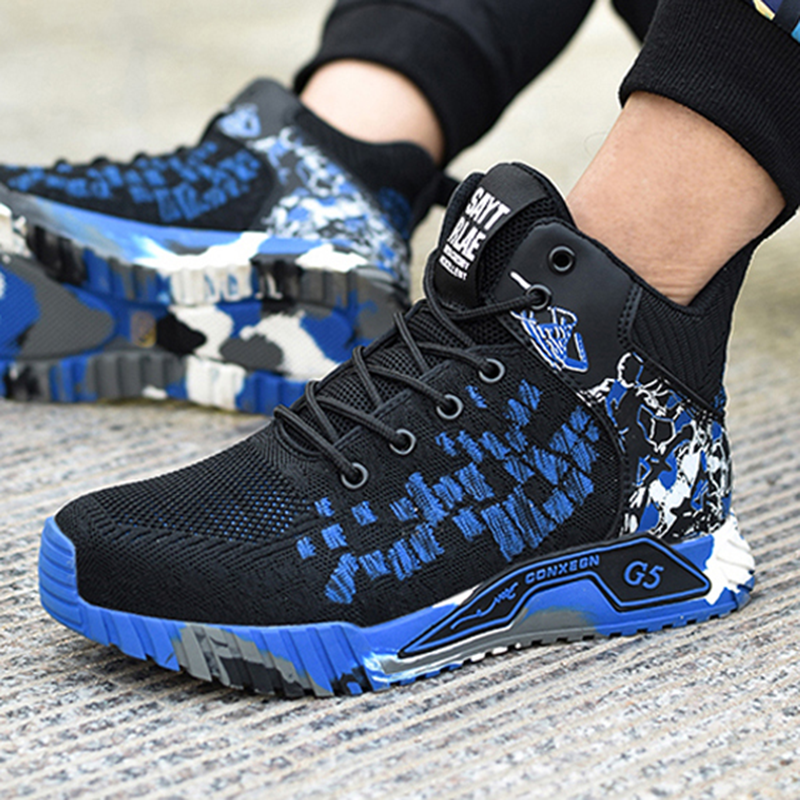 Fanmalls Chaussures de sécurité S3 - Anti-écrasement et anti-perforation, protection des chevilles