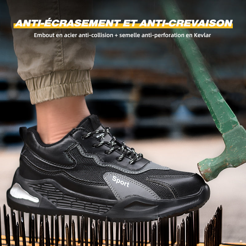Chaussures de sécurité Fanmalls avec protection des orteils, résistantes à l'abrasion et aux perforations